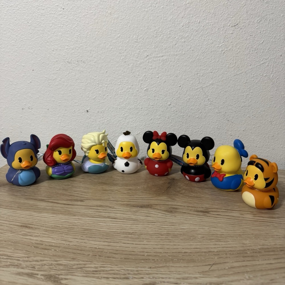 Disney Duckalooz Rubber Ducks Lot Of 8 2024 Collection Mickey Minnie Donald Olaf